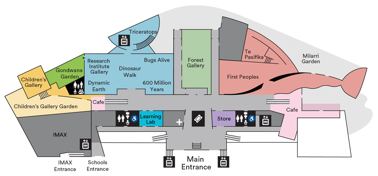 Melbourne Museum Ground Level Map